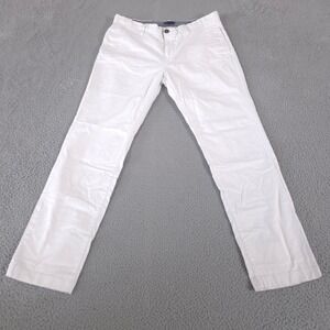14th & Union Pants Mens 38x32 White Chino Slim Cotton Stretch Flat Front Taper